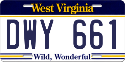 WV license plate DWY661