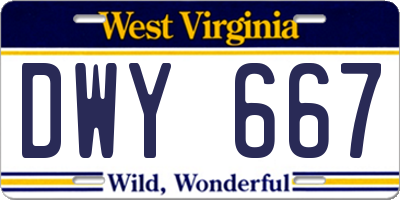 WV license plate DWY667