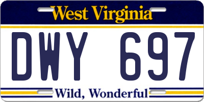 WV license plate DWY697