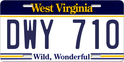 WV license plate DWY710