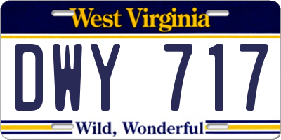 WV license plate DWY717