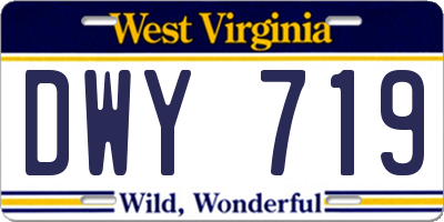 WV license plate DWY719