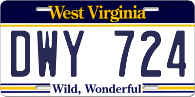 WV license plate DWY724