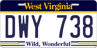 WV license plate DWY738