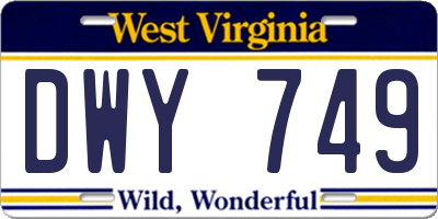 WV license plate DWY749