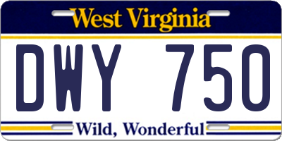 WV license plate DWY750
