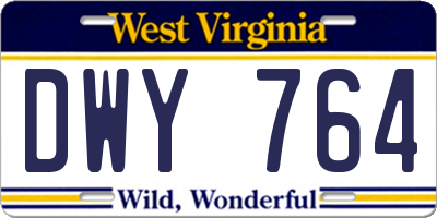 WV license plate DWY764