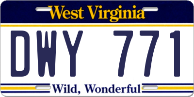WV license plate DWY771