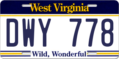 WV license plate DWY778