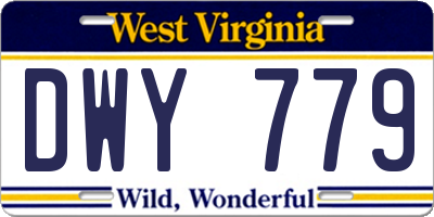 WV license plate DWY779