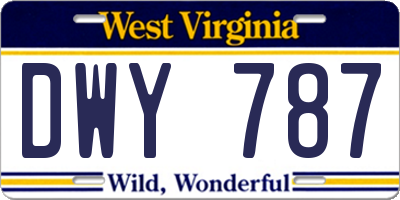 WV license plate DWY787