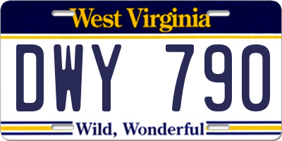 WV license plate DWY790