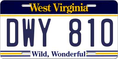 WV license plate DWY810