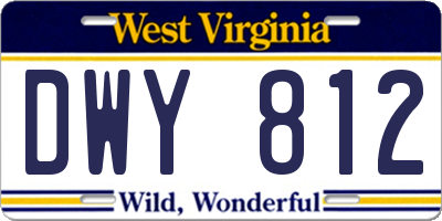 WV license plate DWY812