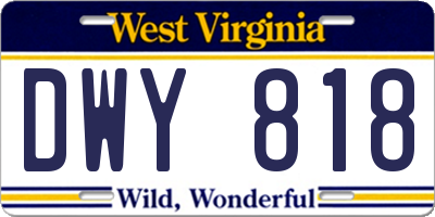 WV license plate DWY818