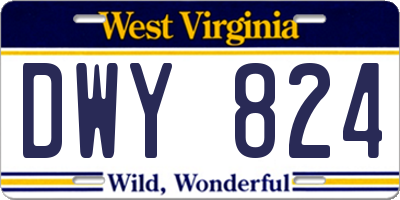 WV license plate DWY824