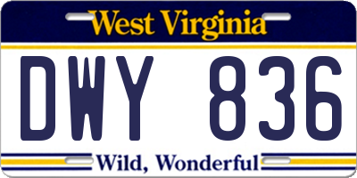 WV license plate DWY836
