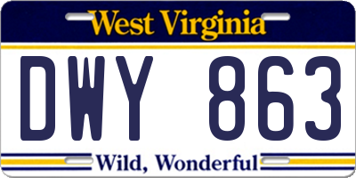 WV license plate DWY863
