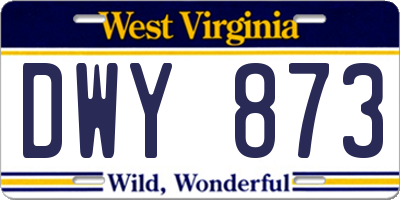 WV license plate DWY873