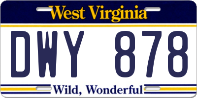 WV license plate DWY878