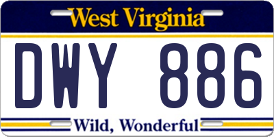 WV license plate DWY886