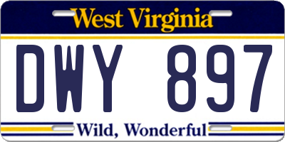 WV license plate DWY897