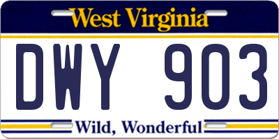 WV license plate DWY903