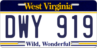 WV license plate DWY919