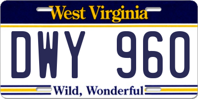 WV license plate DWY960