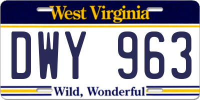 WV license plate DWY963