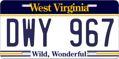 WV license plate DWY967