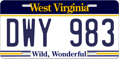 WV license plate DWY983