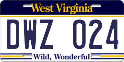 WV license plate DWZ024
