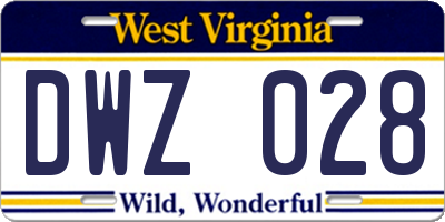 WV license plate DWZ028