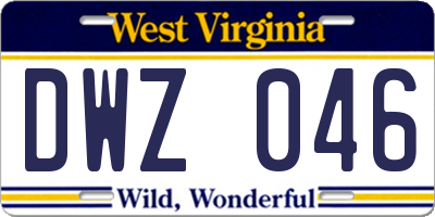 WV license plate DWZ046