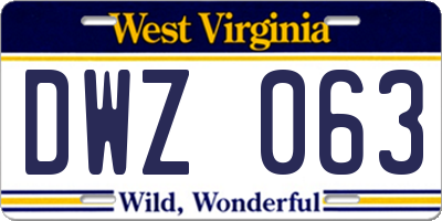 WV license plate DWZ063