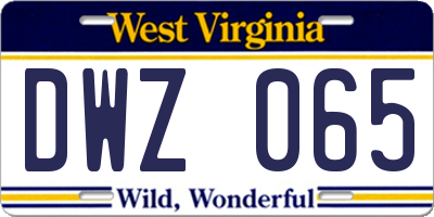 WV license plate DWZ065