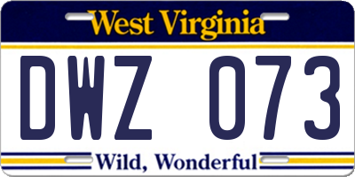 WV license plate DWZ073