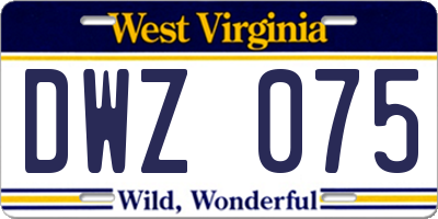 WV license plate DWZ075