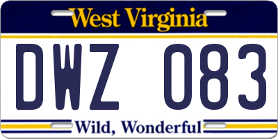 WV license plate DWZ083