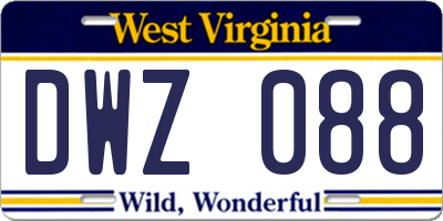 WV license plate DWZ088