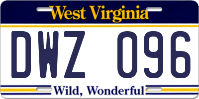 WV license plate DWZ096
