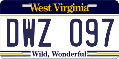 WV license plate DWZ097