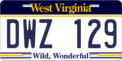 WV license plate DWZ129
