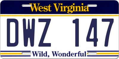 WV license plate DWZ147