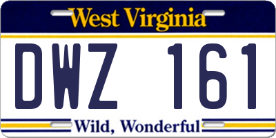 WV license plate DWZ161