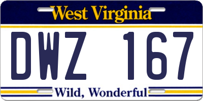 WV license plate DWZ167