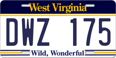 WV license plate DWZ175