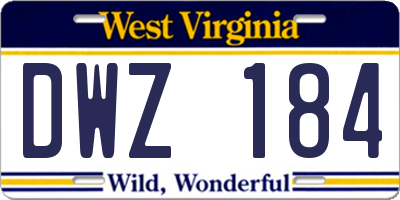 WV license plate DWZ184