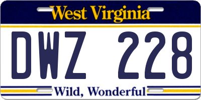 WV license plate DWZ228